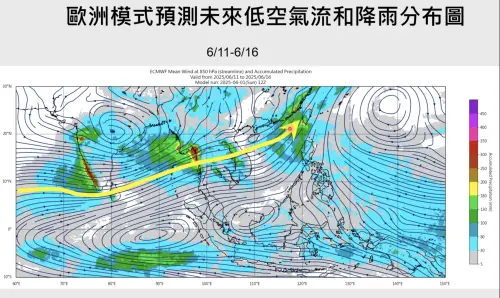 進入6月後,西南季風的勢力非常強盛,在南海附近也有熱帶擾動發展的訊號。(圖/賈新興提供) ▲進入6月後,西南季風的勢力非常強盛,在南海附近也有熱帶擾動發展的訊號。(圖/賈新興提供)