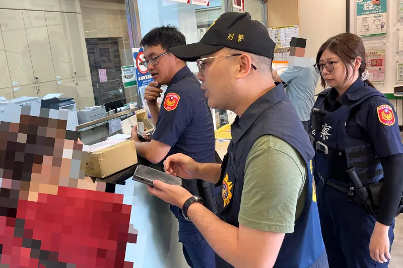 ▲一名謝姓女子前往郵局領取包裹，需支付2萬1600元「手續費」，郵局人員察覺有異通報警方成功組詐。（圖／記者莊全成翻攝）