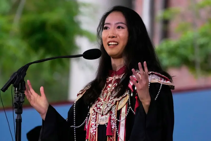 ▲來自中國的哈佛大學畢業生蔣雨融(Yurong “Luanna”Jiang),因在畢業典禮上致詞爆紅。(圖/美聯社/達志影像)