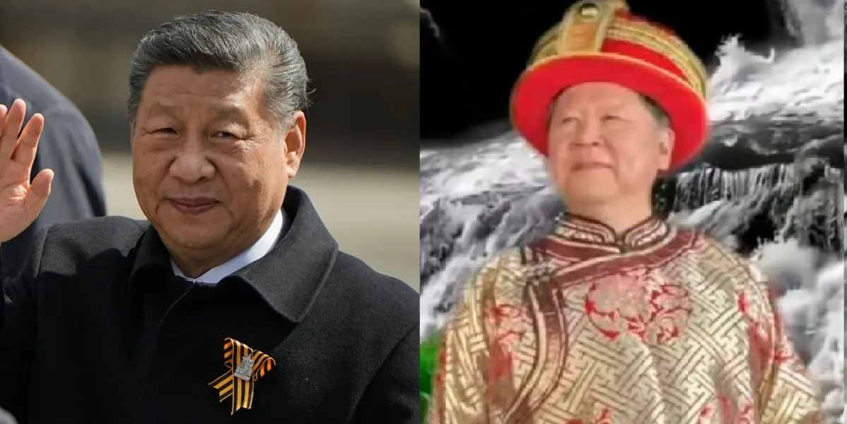 ▲中國歌唱家劉克清（右）與中國國家主席習近平相當神似，但也讓他在中國社群平台上有屢遭封號、警告。合成圖。（圖／美聯社／達志影像、Ｘ＠李老師不是你老師）