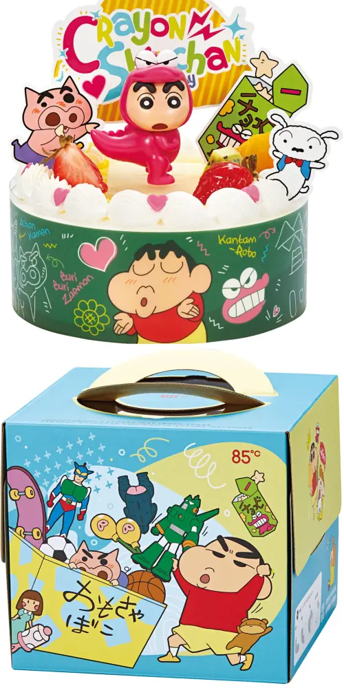 蠟筆小新周邊開搶!85度C公仔蛋糕 品田豬排咖哩、隱藏甜點一覽 ▲「蠟筆小新-一起玩耍吧」造型蛋糕620元。(圖/85度C提供)