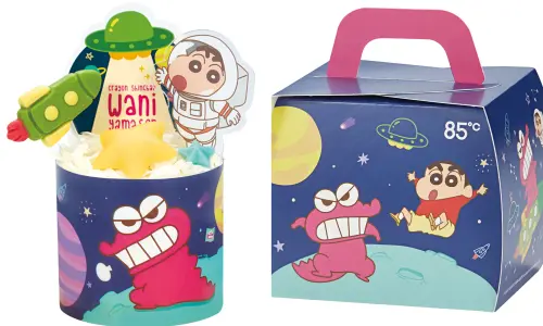 蠟筆小新周邊開搶!85度C公仔蛋糕 品田豬排咖哩、隱藏甜點一覽 ▲「蠟筆小新-太空大冒險」切片蛋糕售價78元。(圖/85度C提供)