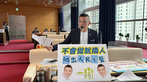 ▲台中市議員江和樹質詢時，多次問盧秀燕「不會做就換人」指的是哪些閣員？（圖／記者顏幸如攝，2025.06.03）