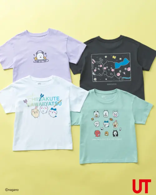 不只GU要搶!UNIQLO也聯名「吉伊卡哇」 7-11麻糬泡芙送閃亮貼紙 ▲吉伊卡哇 x JOKE BEAR AND FRIENDS系列UT,女裝490元、童裝390元。(圖/翻攝自UNIQLO FB)