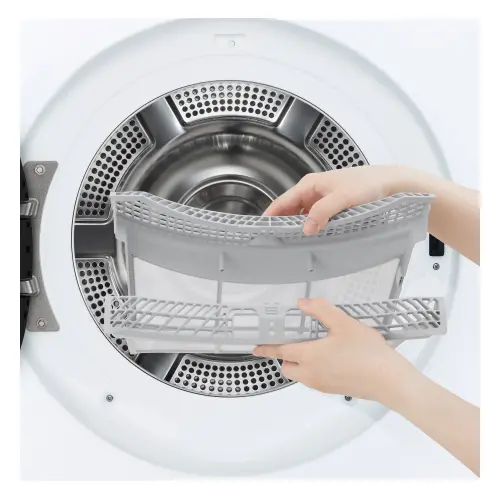 ▲LG AI免曬衣乾衣機配備雙層極細密濾網，可有效過濾毛屑、棉絮與髒汙