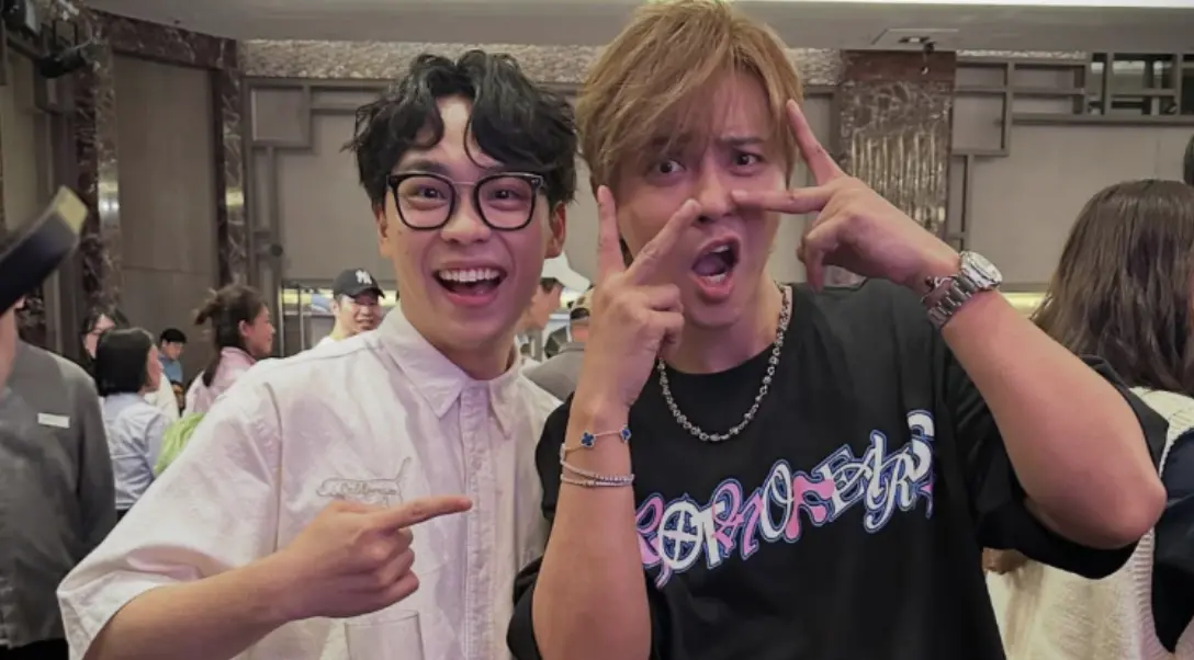 ▲喜劇演員賀瓏（左）多次邀約羅志祥（右）登上《賀瓏夜夜秀》，大方曝光「邀約內幕」，羅志祥還是直接了當地拒絕賀瓏，可他不氣餒地自我鼓勵：「我會繼續努力的！」（圖／翻攝自賀瓏IG）