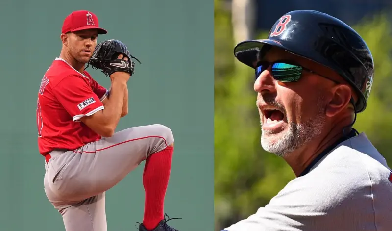 ▲美國職業棒球大聯盟（Major League Baseball）波士頓紅襪與洛杉磯天使今（5）日在芬威球場進行系列賽第3戰。不過比賽還沒開打，賽前雙方就發生激烈衝突。衝突主角正是天使隊的資深左投Tyler Anderson與紅襪一壘指導教練Jose Flores。（圖／取自Mike Rodriguez X）