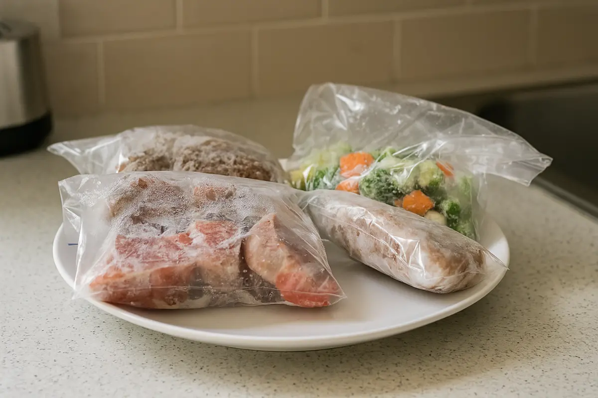 ▲若是肉品退冰、解凍不當，恐大量繁殖沙門氏桿菌、大腸桿菌，尤其夏天更要注意「室溫解凍」藏嚴重危機。（圖／AI生成）