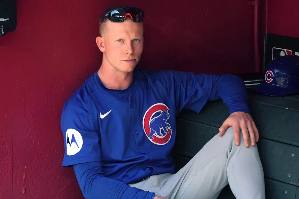 ▲芝加哥小熊23歲年輕外野手「PCA」Pete Crow-Armstrong，本季破繭而出，搭配獨具魅力的外型，成為聯盟當紅炸子雞，在最新的年度MVP預測票數中，從大谷翔平手中搶走5張第一名選票，若持續維持好表現，有機會粉碎大谷年度MVP三連霸的偉業。（圖／美聯社／達志影像）