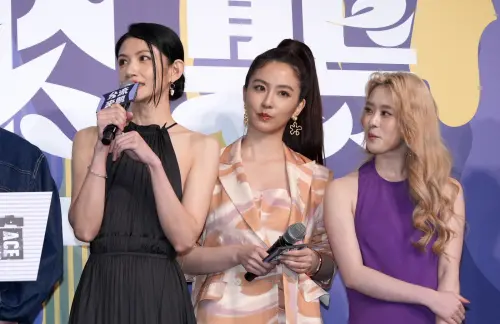 ▲李千娜（左起）、周曉涵、邱偲琹是《男公館》中的3朵花。（圖／記者嚴俊強攝）