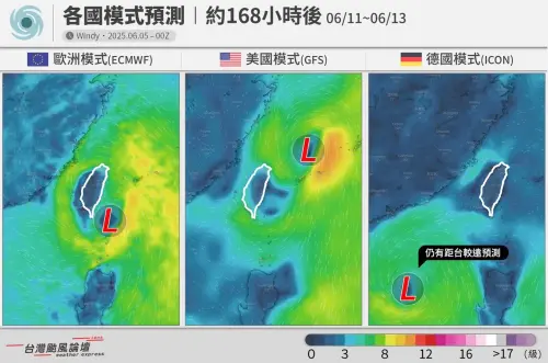 下週「蝴蝶颱風」生成機率高,路徑不確定性還很大。(圖/「台灣颱風論壇|天氣特急」臉書) ▲下週「蝴蝶颱風」生成機率高,路徑不確定性還很大。(圖/「台灣颱風論壇|天氣特急」臉書)
