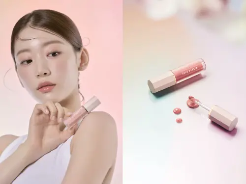▲DEAR DAHLIA花瓣液體腮紅質地輕盈水潤，如同精華般自然貼膚，猶如花瓣般的柔美色調，輕鬆打造天生好氣色的韓系妝容。（圖／DEAR DAHLIA提供）