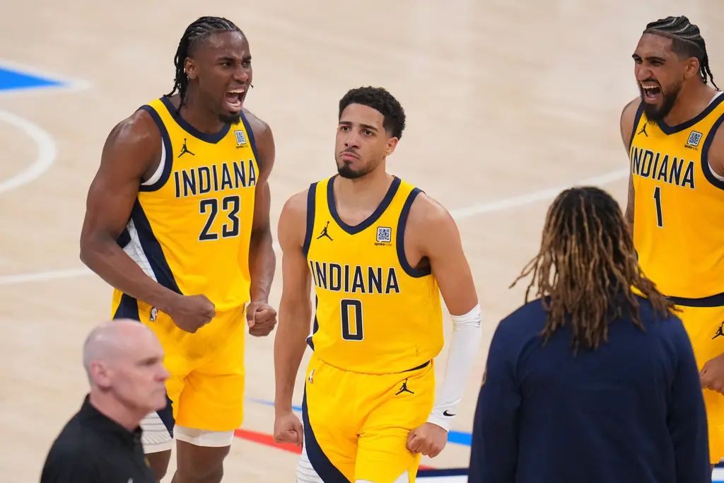 ▲NBA總冠軍賽備受矚目的G3將於當地時間週三在Gainbridge Fieldhouse開打，在過去78屆總冠軍賽中，有41次系列賽在G3前打成1：1，最終贏下G3的球隊有33隊奪冠，勝率高達80.5%。（圖／美聯社／達志影像）