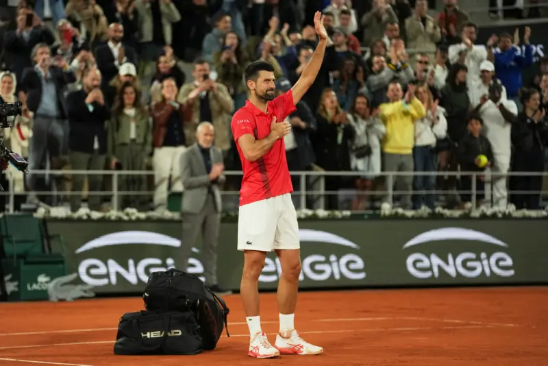 ▲38歲的塞爾維亞網壇傳奇Novak Djokovic在2025年法國網球公開賽四強戰中，不敵世界球王Jannik Sinner，他暗示本場比賽可能是他職業生涯在羅蘭加洛斯的最後一戰。（圖／美聯社／達志影像）