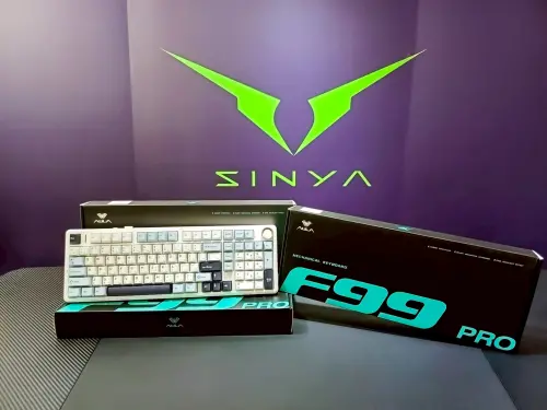 ▲欣亞數位近期也在實體門市展示8把F99Pro機械鍵盤，提供們種感受實際使用體驗。（圖／欣亞數位）