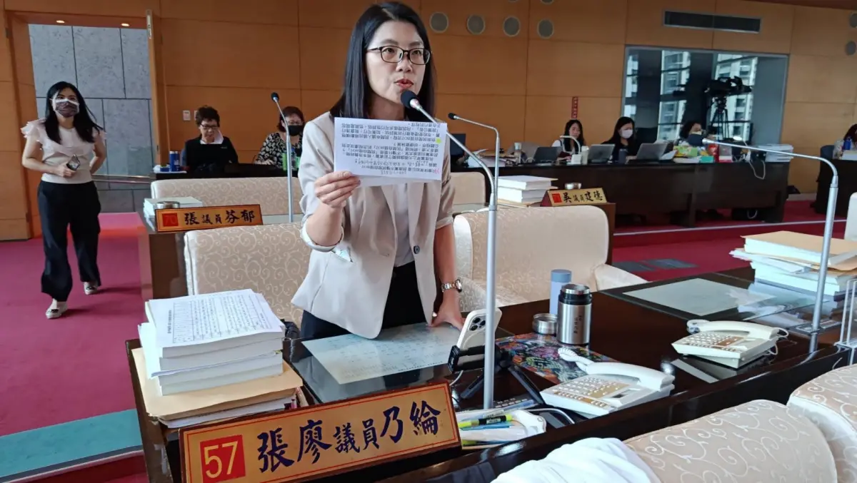 ▲議員張廖乃綸指出，政府預算來自全體納稅人，應依法分配，不能以政黨立場作為補助依據。(圖／柳榮俊攝2025.6.9)