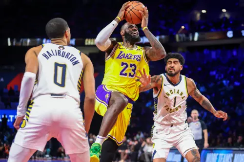 洛杉磯湖人「詹皇」LeBron James曾在2024年評論Haliburton堅持打團隊籃球的球風,如今也一語成讖,被雷霆放大來痛打。(圖/美聯社/達志影像) ▲洛杉磯湖人「詹皇」LeBron James曾在2024年評論Haliburton堅持打團隊籃球的球風,如今也一語成讖,被雷霆放大來痛打。(圖/美聯社/達志影像)