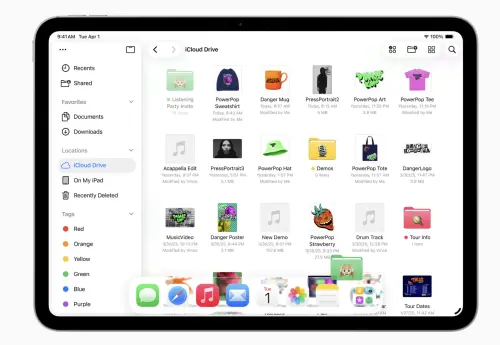 ▲使用者可以在操作任何 app 的同時，將任何檔案夾從「檔案」app 拖曳至 Dock 以方便存取。（圖／官方提供）