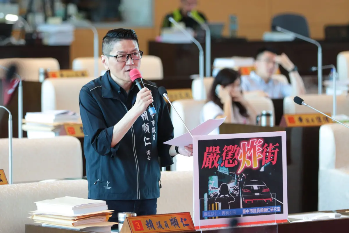 ▲議員賴順仁要求，環保、交通及警政單位應聯手加強稽查非法改裝車輛，增設聲音監測及照相設備，並研議修法提高罰則(圖／柳榮俊攝2025.6.10)