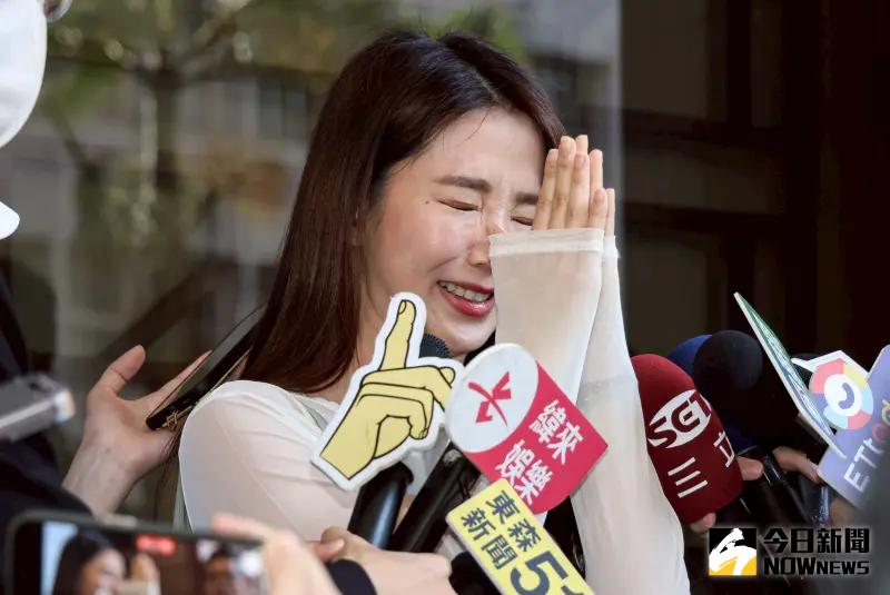 ▲郭書瑤（瑤瑤）現身北檢開庭，因為個資外洩決定開告社區管委會。（圖／記者朱永強攝）