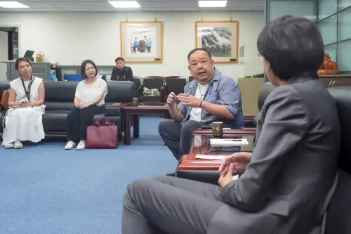 ▲《NOWnews今日新聞》許嵩浩總編輯與副總編輯詹凌瑀拜會南投縣政府。（圖／NOWnews攝影中心）