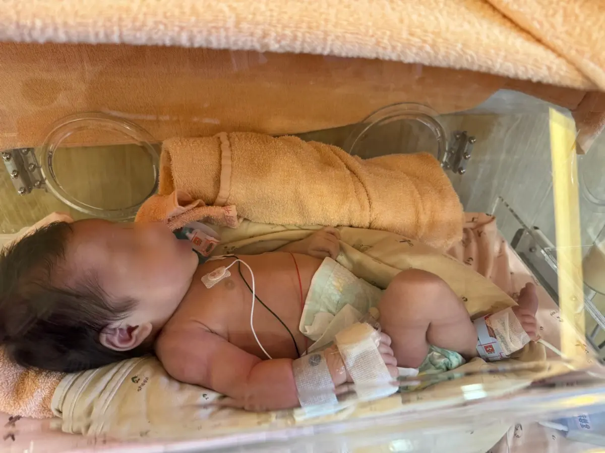 ▲台中一名嬰兒染新冠，一家三口也都確診。（圖／烏日林新醫院提供）