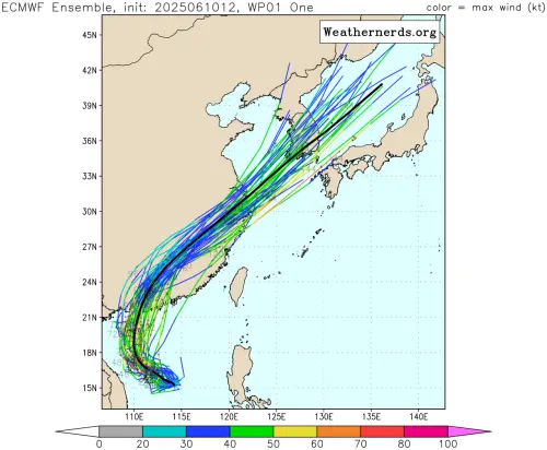 ▲蝴蝶颱風最新預估路徑。（圖/氣象基金會專欄）