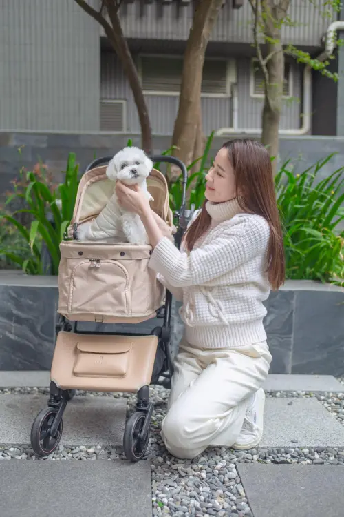 ▲王乃伃（右）十分寵愛寵物犬「王奶球」。（圖／翻攝自王乃伃臉書）