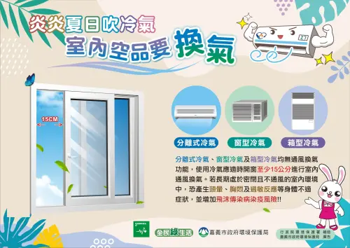 ▲環保局提醒，吹冷氣要開窗換氣！（圖／翻攝自嘉義市政府環保局官網）