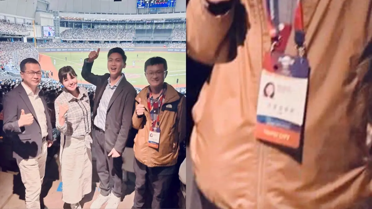 ▲卓冠廷踢爆，林岳龍先前看12強球賽時，疑似冒用他人VIP證。（圖／翻攝自卓冠廷臉書）