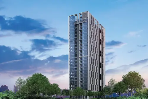 ▲「璞永敦仰」預售案位在松山區敦化北路、台北小巨蛋對面，目前實價揭露最高成交單價為一坪253萬。圖為敦仰完工模擬圖。（圖／Google評價）