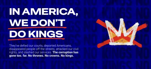 ▲超過100個民團正在串聯於本週六在各地舉行「拒絕國王(No Kings)」示威。(圖/翻攝自No Kings活動頁面) ▲超過100個民團正在串聯於本週六在各地舉行「拒絕國王(No Kings)」示威。(圖/翻攝自No Kings活動頁面)