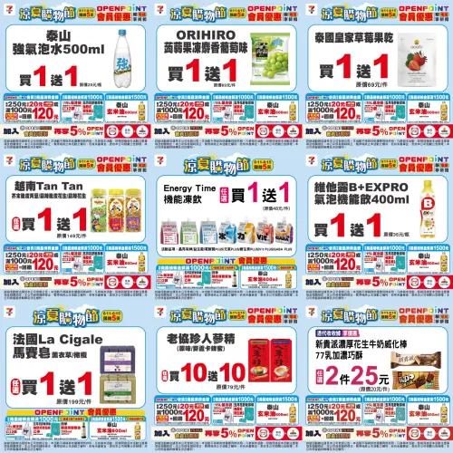 ▲7-11「涼夏購物節」是6月11日至6月15日，買一送一商品一次看。（圖／記者整理）