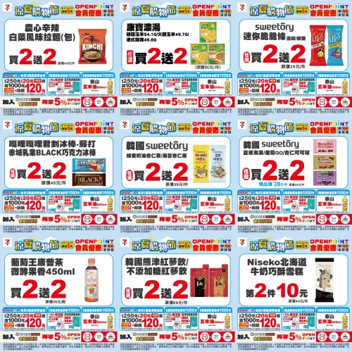 ▲7-11「涼夏購物節」是6月11日至6月15日，買二送二商品一次看。（圖／記者整理）