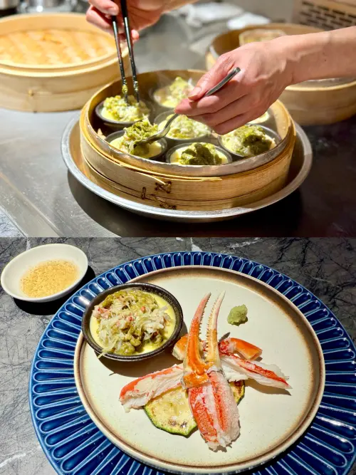 手搖飲「龜記」開賣茶香鐵板燒!「私・犇」啖松葉蟹、A5和牛菜單 ▲份量不小的「北海道松葉蟹 佐蟹膏蒸蛋」吃起來有夠滿足。(圖/記者蕭涵云攝)