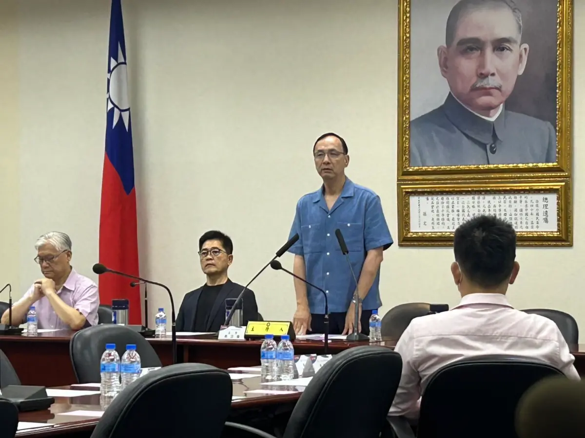 ▲國民黨主席朱立倫今在中常會表示，將啟動愛國者計畫。（圖／記者林怡昕攝，2025.06.11）