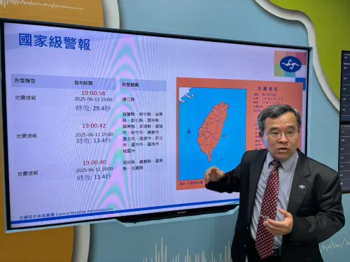 ▲氣象署地震測報中心主任吳健富表示，未來還會持續透過新科技，強化國家警報的發布效果。（圖／記者張志浩攝）