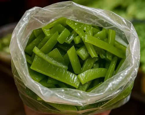 市場老闆表示,海帶根其實是「裙帶菜的梗」,因為外型像海帶,才被稱為「海帶根」。(圖/廖炯程提供) ▲市場老闆表示,海帶根其實是「裙帶菜的梗」,因為外型像海帶,才被稱為「海帶根」。(圖/廖炯程提供)