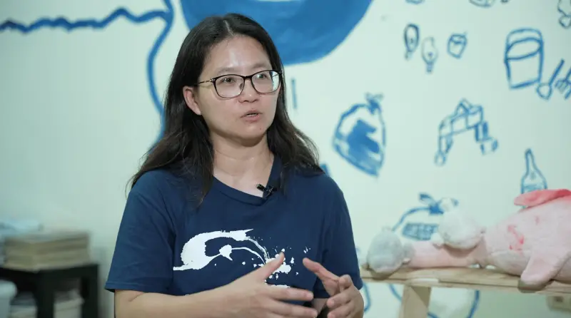 ▲台灣蠻野心足生態協會研究員郭佳雯接受NOWnews專訪（圖／記者王郁勳攝）