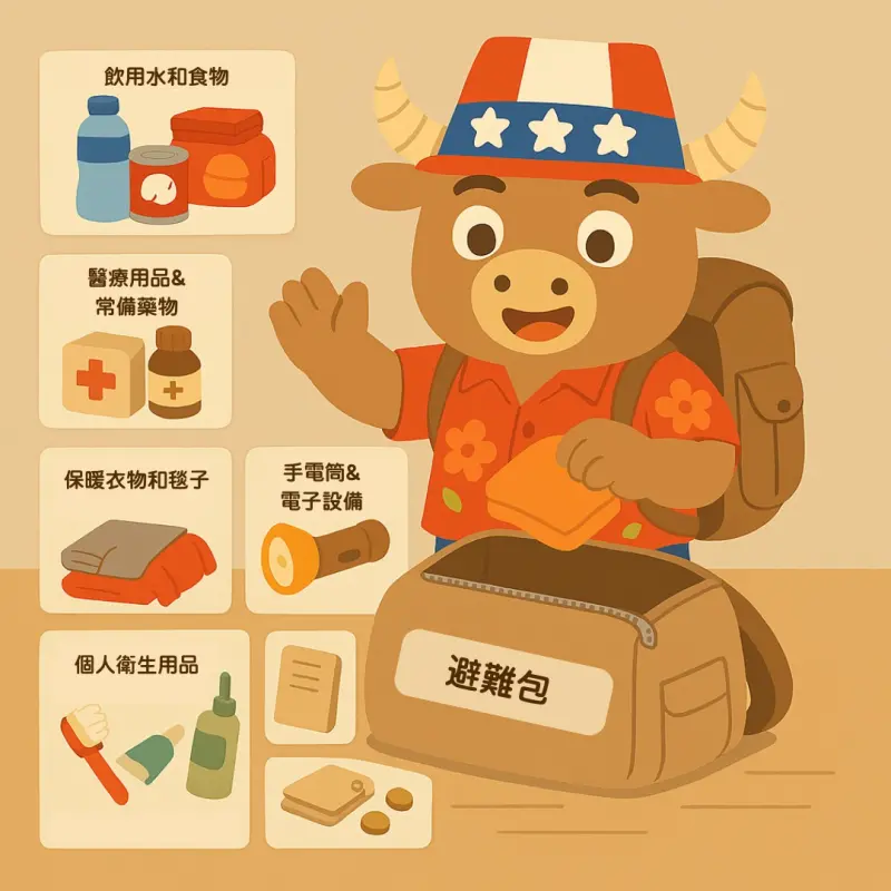 ▲美國在台協會高雄分處昨(11)日發文分享避難包內容物,引網路熱議。(圖/取自美國在台協會高雄分處臉書)