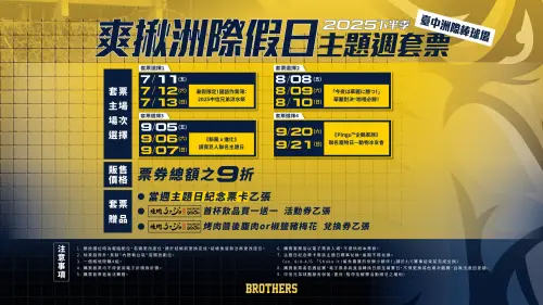 ▲中信兄弟公佈下半季售票資訊。（圖／中信兄弟提供）