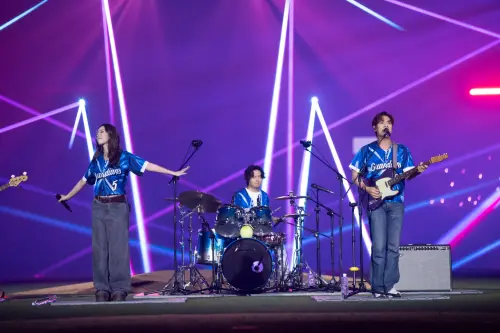 ▲告五人在富邦悍將於臺北大巨蛋舉辦的「G！POP流行音樂節」主題日登台演出，獻唱5首歌曲。（圖／富邦悍將提供）