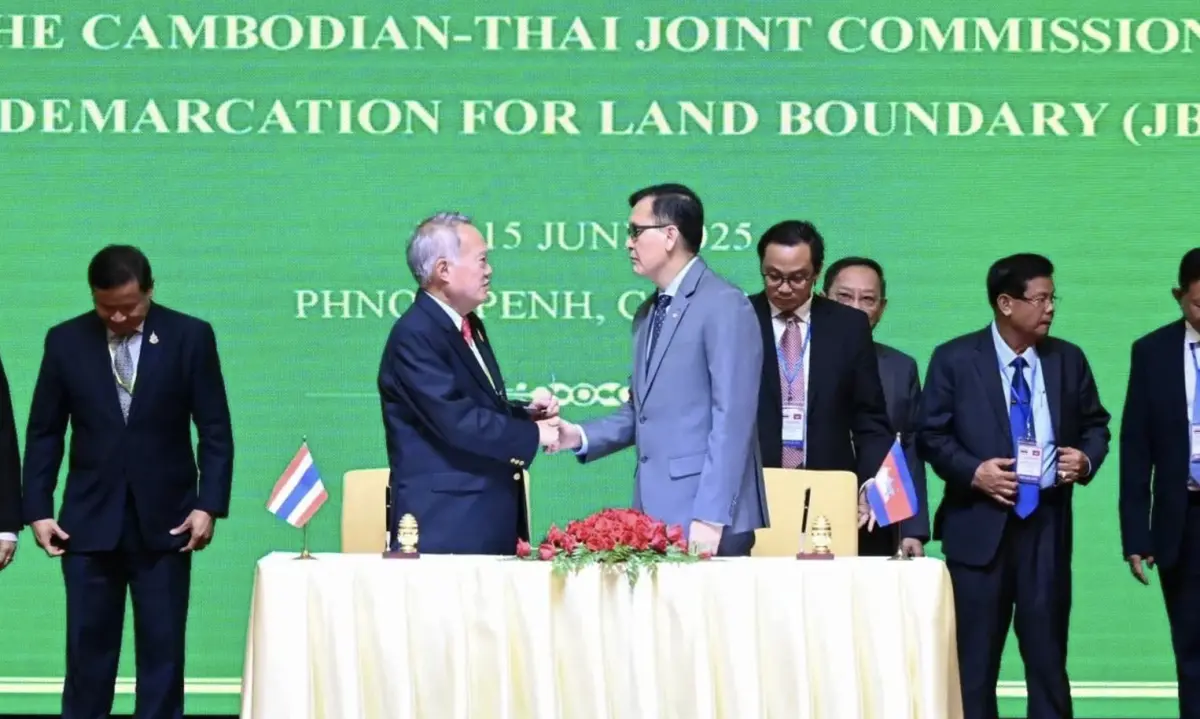 ▲柬泰聯合邊界委員會於上週末（14日至15日）在柬埔寨首都金邊舉行會議。（圖／翻攝自X）