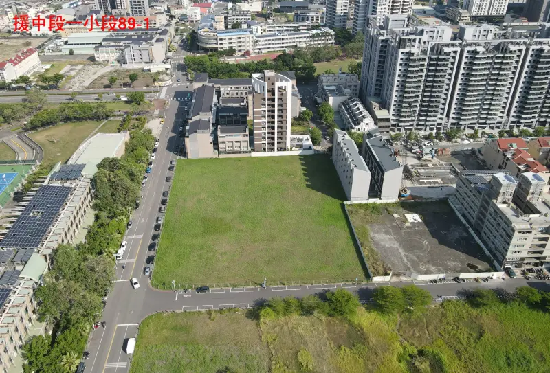 ▲高市第2季開發區土地標售，共計推出5標6筆優質建地，圖為援中段一小段89-1地號。（圖／高市府地政局提供）