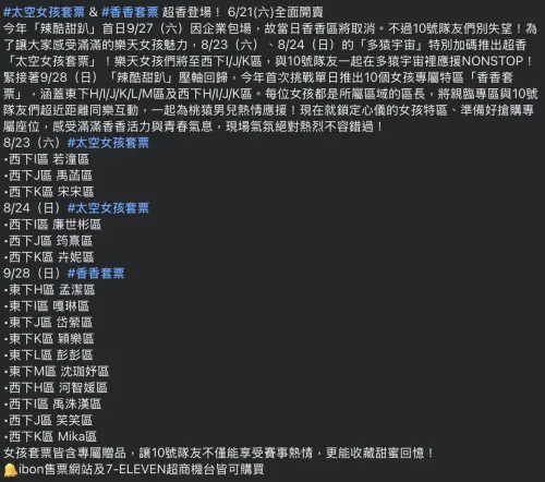 ▲Dora不在「香香套區」特區應援名單中,去年她是特區人氣王。(圖/翻攝自樂天桃猿臉書) ▲Dora不在「香香套區」特區應援名單中,去年她是特區人氣王。(圖/翻攝自樂天桃猿臉書)