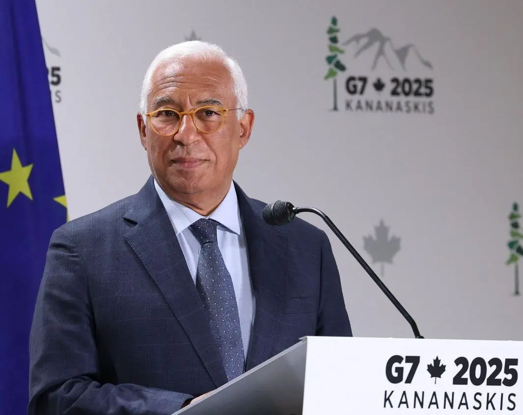 ▲歐盟理事會主席柯斯塔(Antonio Costa)15日在加拿大G7峰會登場前和記者談話。(圖:X@eucopresident)