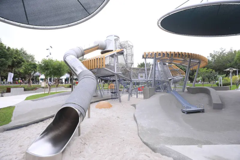 ▲中市府斥資6,675萬元打造的「中央公園飛行美樂地特色遊戲場」正式亮相(圖／建設局提供2025.6.16)