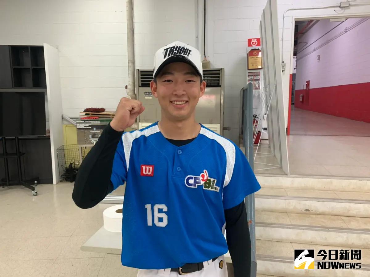 ▲曾就讀文化大學的日本留學生豊島顯目前效力日本海獨立聯盟，今年特別來台參加測試會。（圖／記者陳柏翰攝）