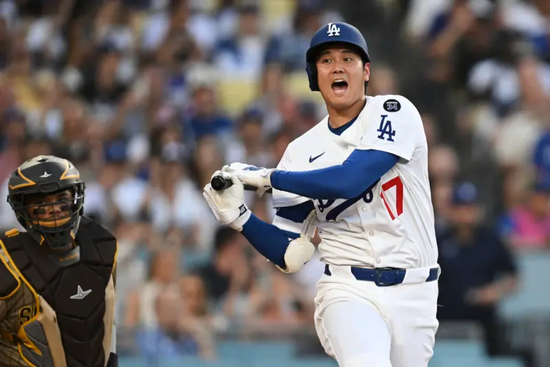 ▲有評論認為，洛杉磯道奇隊球星大谷翔平既然已恢復投球，那他同場就不該再打開路先鋒，這樣才能喘口氣、恢復體能。（圖／美聯社／達志影像）