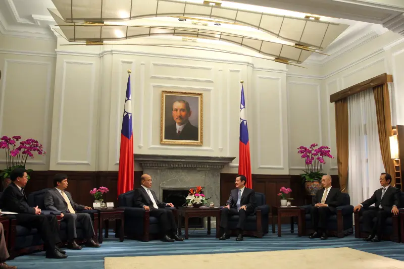 ▲2014年4月，馬英九曾與當時的民進黨主席蘇貞昌見面。（圖／總統府提供）